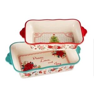 Cheerful rose 2 pc bakers set new Floral Baking Dishes